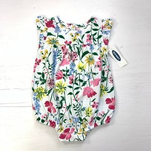 NWT baby girl printed jersey bubble romper Floral